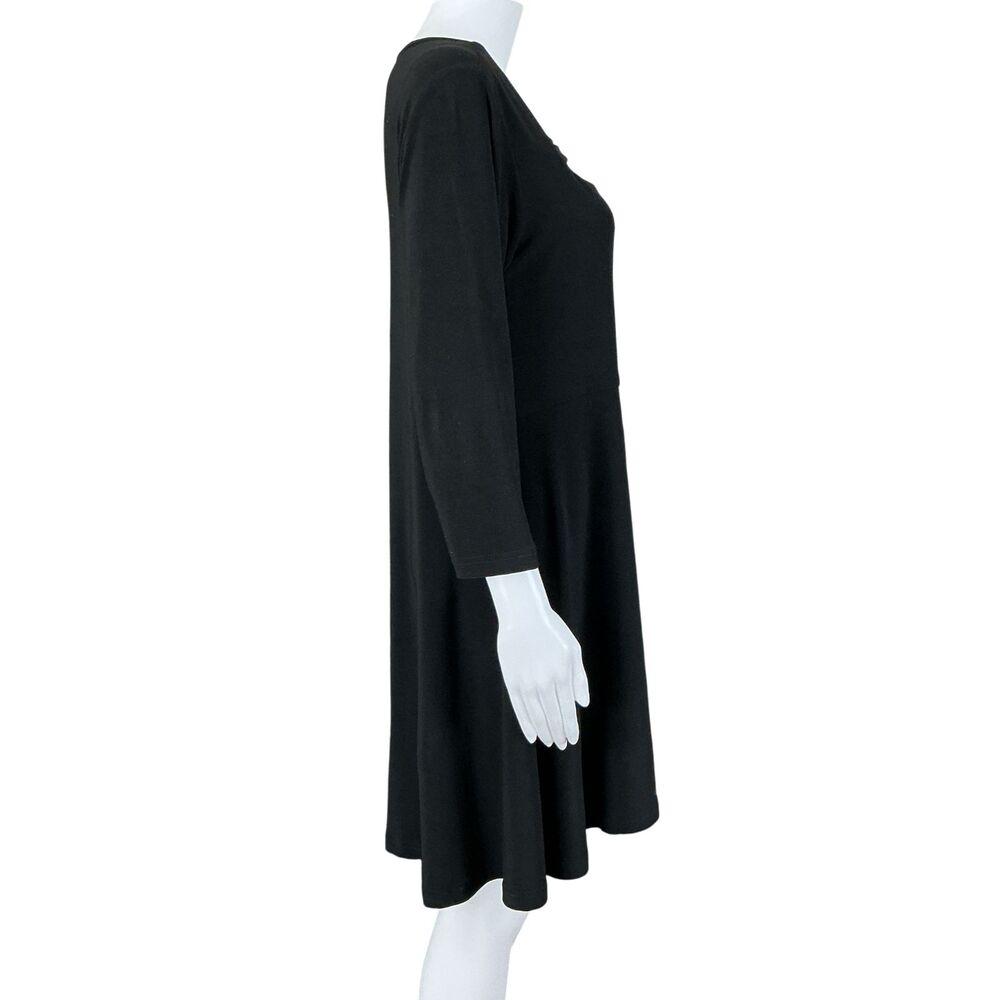 Sympli Travel Dress sz 14 Black Fit Flare Cutout Detail No Iron Packable Canada - Picture 8 of 13
